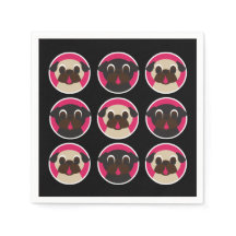 Black and Fawn Pug Heads Verjaardagsfeest