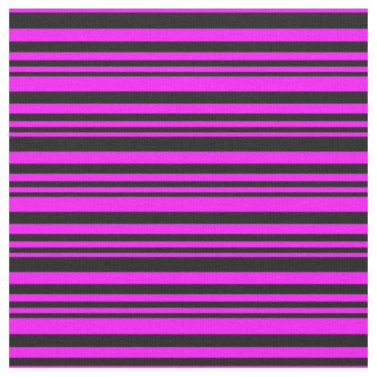 Black and Fuchsia Stripes/Lines Pattern Stof (Close Up)