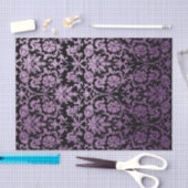 Black and Glitter Paarse Floral Damask Tissuepapier (Craft)