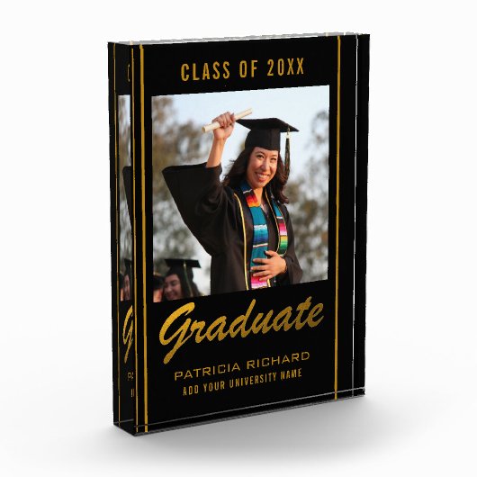 Black and Gold Afstudeerder Afstuderen 2023 Keepom Fotoblokken (Links)