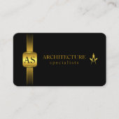Black and Gold Architect Compass Architectuur Visitekaartje (Voorkant)