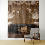 Black and Gold Art Deco Back Drop Great Gatsby Wandkleed (In situ)