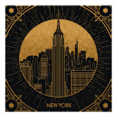 Black and Gold Art Deco Backdrop Perfect Poster (Voorkant)