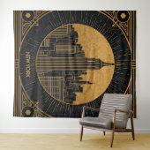 Black and Gold Art Deco Backdrop Wandkleed (In Situ (horizontaal))