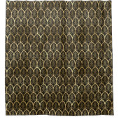 Black and Gold Art Deco Gatsby Pattern Douchegordijn (Voorkant)