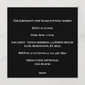 Black and Gold Art Deco Invitation Kaart (Achterkant)