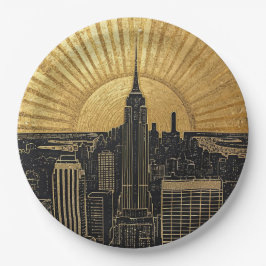 Black and Gold Art Deco Paper Napkins Papieren Bordje