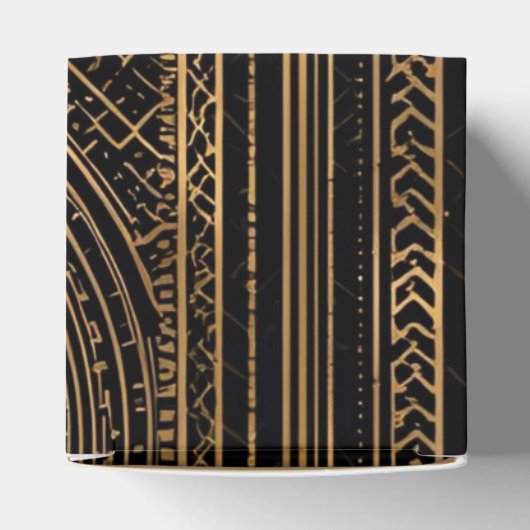 Black and Gold Art Deco Party Favor Box Bedankdoosjes (Bovenkant)