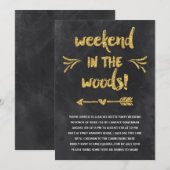 Black and Gold Bachelorette Weekend Cabin Kaart (Voorkant / Achterkant)