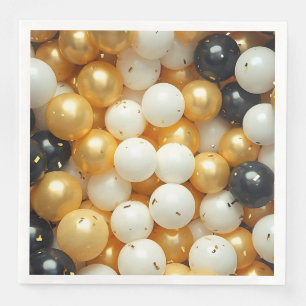 Black and Gold Balloons Jubileum Servet