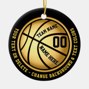 Black and Gold Basketball Ornament of Your COLORS