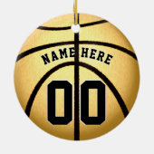 Black and Gold Basketball Ornament of Your COLORS (Achterkant)