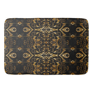 Black and Gold Bath Mat