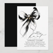 Black and Gold Bow Elegant Whimsical Bridal Shower Kaart (Voorkant / Achterkant)