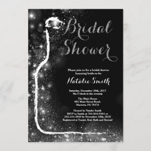 Black and Gold Bridal Shower Invitation Wine Kaart
