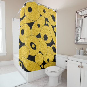 Black and Gold Bubble Orbs rideau de douche