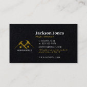 Black and Gold Building Home Outils Carte de visit (Dos)