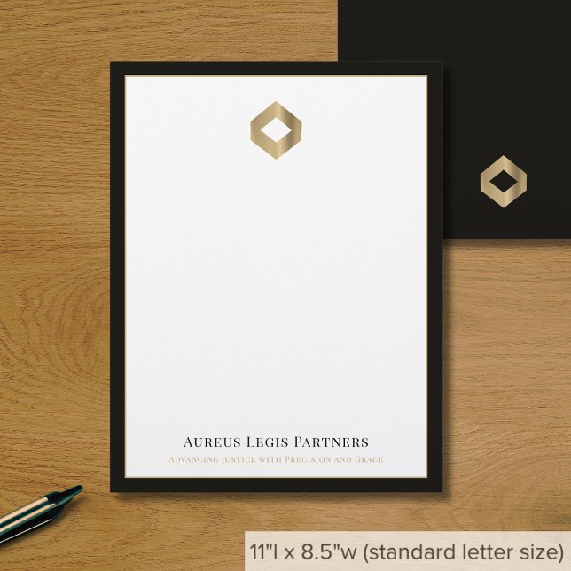 Black and Gold Business Logo Briefhoofd (Creator heeft geüpload)