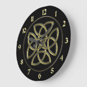 Black and Gold Celtic Dara Shield Knot Clock Grote Klok (Hoek)