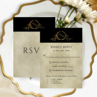 Black and Gold Champagne Monogram zonder maaltijde