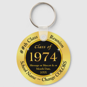 Black and Gold Cheap, Class of 1974 Party Favors Sleutelhanger