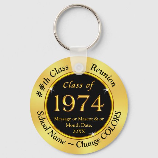 Black and Gold Cheap, Class of 1974 Party Favors Sleutelhanger (Voorkant)