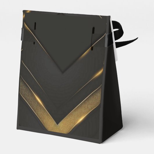 Black and Gold Chevron Bedankdoosjes (Achterkant)