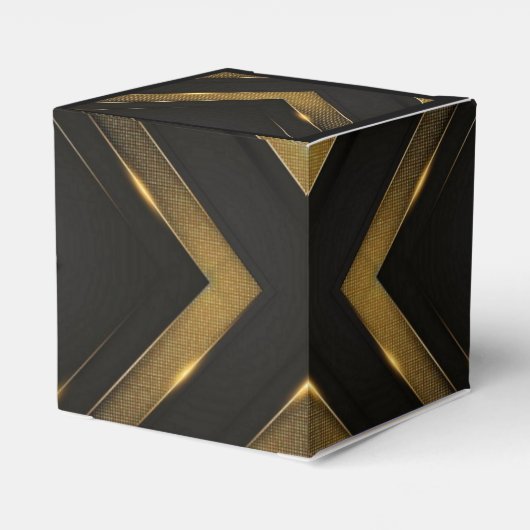 Black and Gold Chevron Bedankdoosjes (Achterkant)