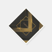 Black and Gold Chevron Servet (Hoek)