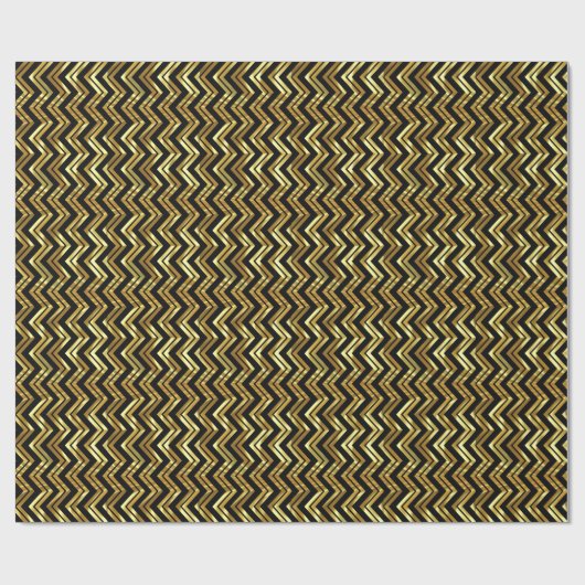 Black and Gold Chevron Zigzag Pattern Cadeaupapier (Vlak)