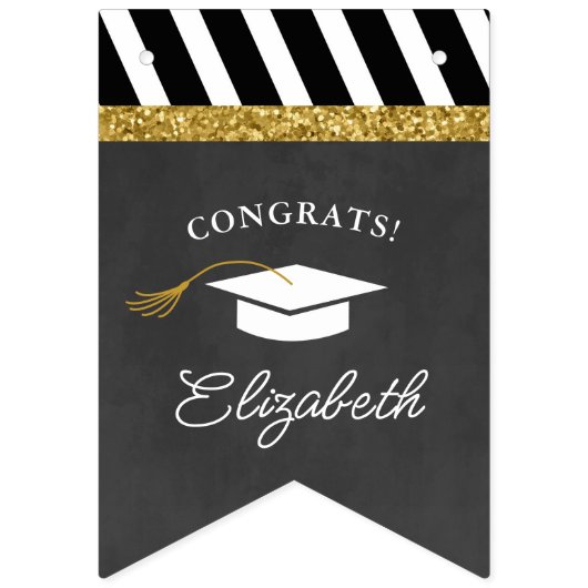 Black and Gold Class of 2023 Photo Afstuderen 2023 Vlaggetjes (Tweede vlag)