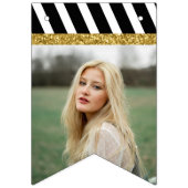 Black and Gold Class of 2023 Photo Afstuderen Bunt Vlaggetjes (Eerste vlag)