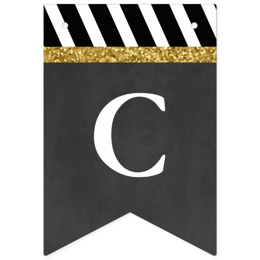 Black and Gold Class of 2023 Photo Afstuderen Bunt Vlaggetjes (Derde vlag)