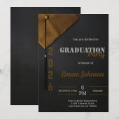 Black and Gold Class of 2026 Graduation invitation (Devant / Derrière)