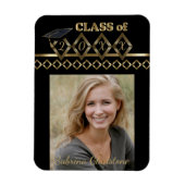 Black and Gold Classy Photo Afstuderen -20XX Magneet (Verticaal)