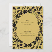 Black and Gold Couples Engagement party Kaart (Achterkant)