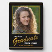 Black and Gold Custom Afstuderen Photo Keepomwille Fotoplaat (voorkant)