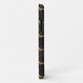 Black and Gold Dachshund Pattern iPhone Case (Achterkant/links)