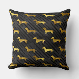 Black and Gold Dachshund Pattern Kussen