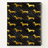 Black and Gold Dachshund Pattern Notitieboek (Achterkant)