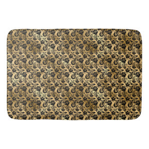 Black and Gold Damask Patroon Badmat