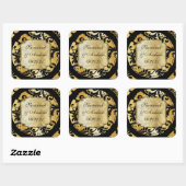 Black and Gold Damask Wedding sticker (Vel)