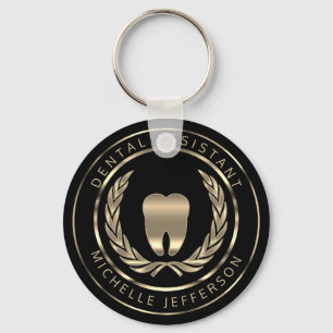 Black and Gold Dental Assistant Sleutelhanger
