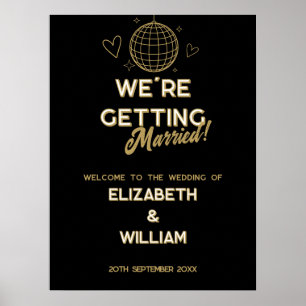 Black And Gold Disco Mariage Super Affiche de bien