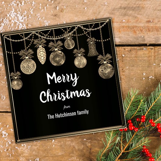 Black and Gold Elegance Christmas Card