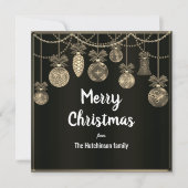 Black and Gold Elegance Christmas Card (Voorkant)