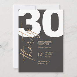 Black and Gold Elegant 30th Birthday Kaart