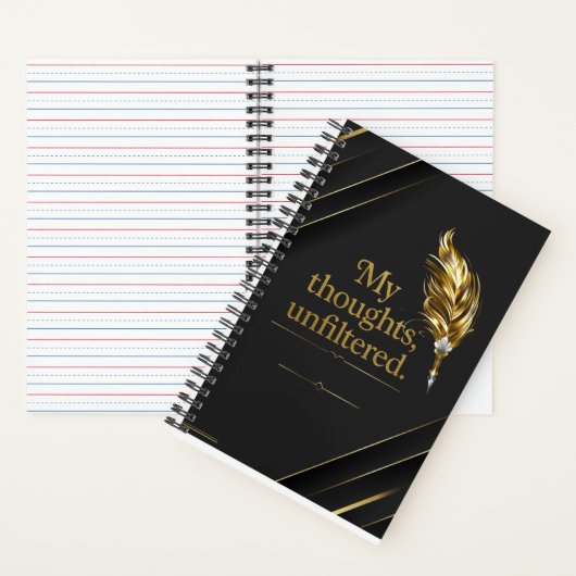 Black and Gold elegant  Spiral Notebook. Notitieboek (Binnen)