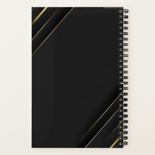 Black and Gold elegant  Spiral Notebook. Notitieboek (Achterkant)