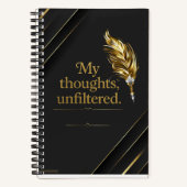Black and Gold elegant  Spiral Notebook. Notitieboek (Voorkant)